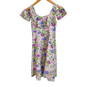 Matilda Jane Brilliant Daydream gray ruffle floral dress size 12